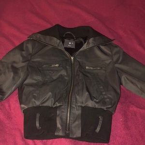 Black leather jacket